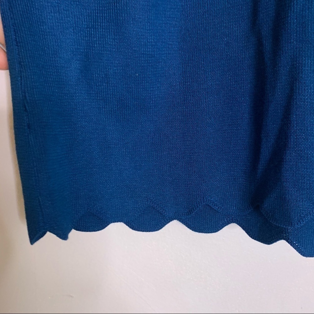 Cable & Gauge scalloped trim blue pullover top plus size 3X New with tags women - Picture 4 of 6